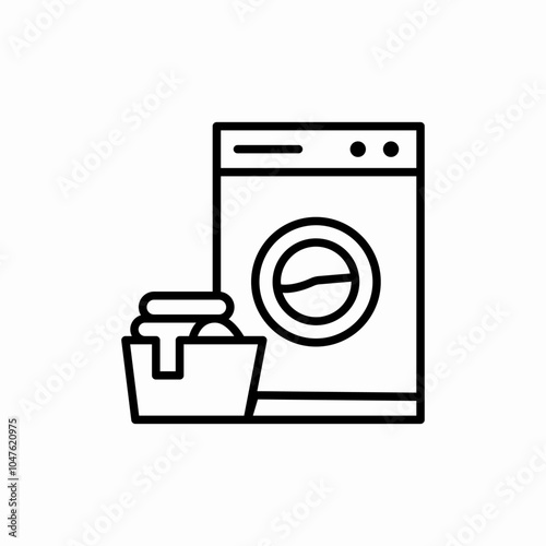 laundry washing machine icon sign vector