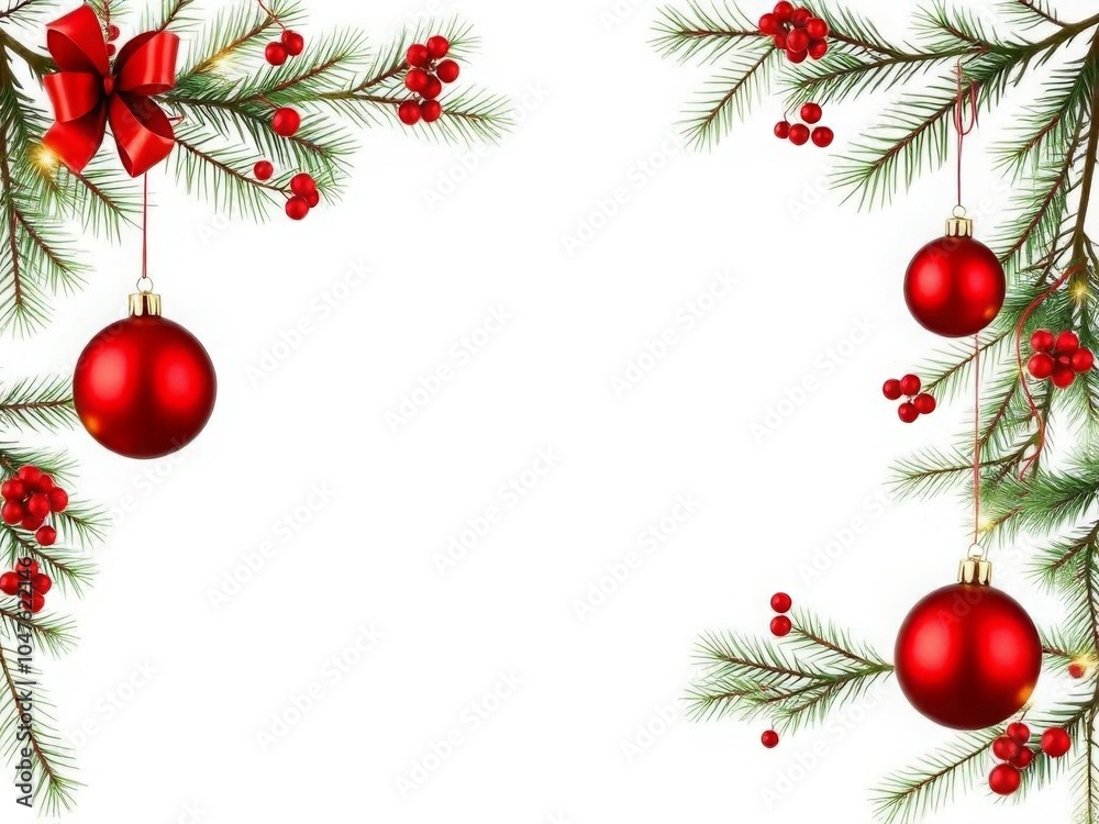 © Kate - A wreath of red and green leaves with a red bow and a red and white ornament. © Kate - A wreath of red and green leaves with a red bow and a red and white ornament.