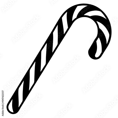 Wallpaper Mural Candy Cane Silhouette:  A classic holiday treat, a simple, yet evocative silhouette of a candy cane, perfect for festive designs and winter celebrations.  Torontodigital.ca