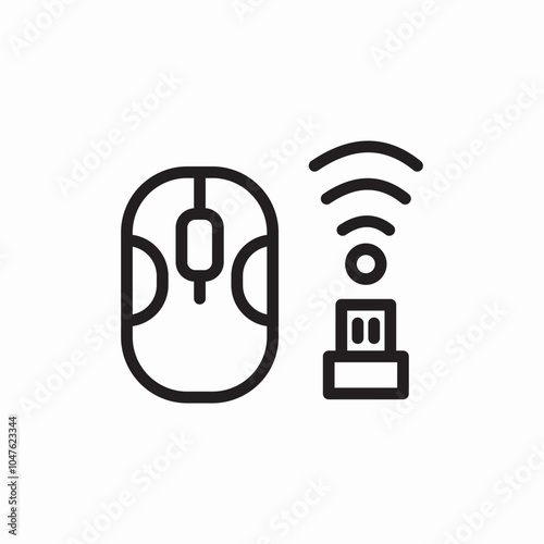 wireless mouse icon sign vector