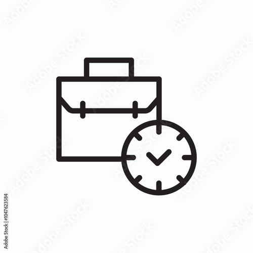 working time briefcase icon sign vector