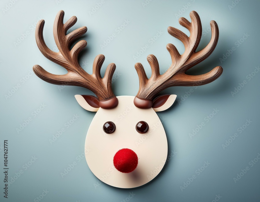 Merry Christmas with reindeer nose and antlers to use in invitations and greetings. Merry Christmas with reindeer nose and antlers to use in invitations and greetings.