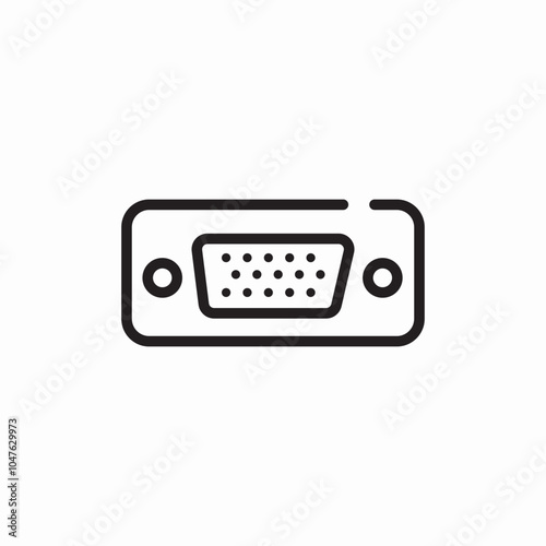 cable socket vga icon sign vector