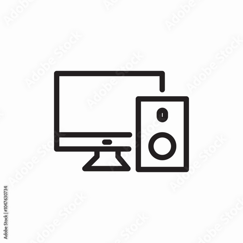 computer loudspeakers icon sign vector