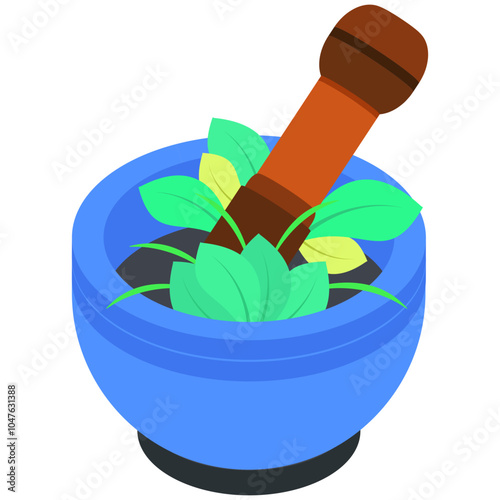 mortar and pestle with herbs