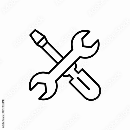 wrench screwdriver maintenance icon sign vector