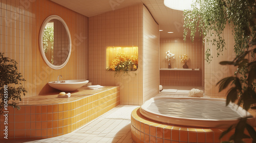 Wallpaper Mural Une salle de bain des années 70 vintage Torontodigital.ca