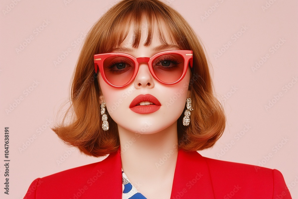 Young model in a modern red look.