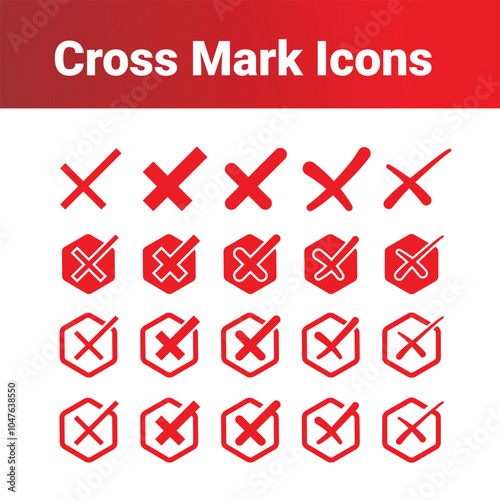 red cross reject  x  no  wrong  cancel  delete  vote  incorrecr sign icon set. graphic design element set on white background