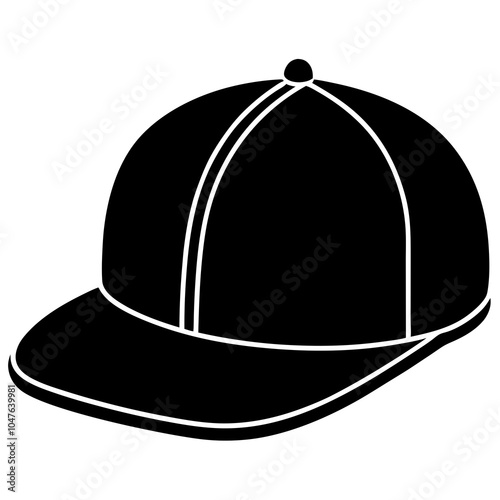 Snapback vector silhouette icon on white background
