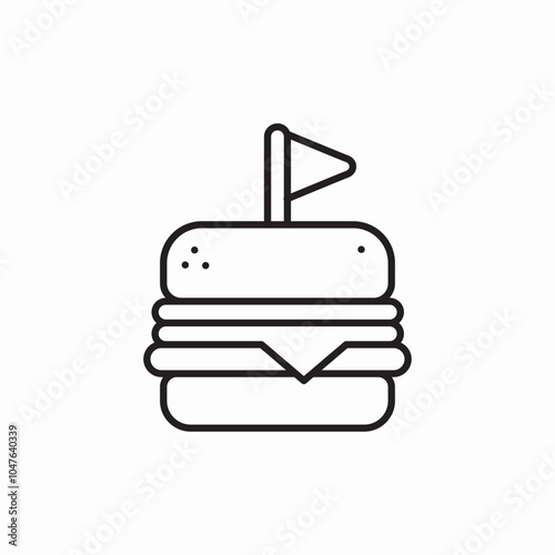 burger flag icon sign vector