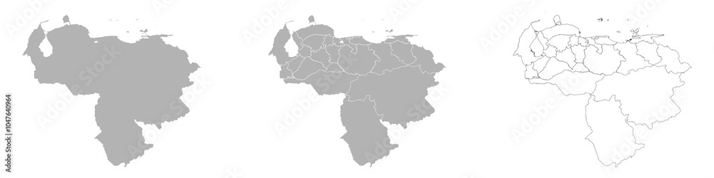 Set of VENEZUELA Maps with Main Map and Regional maps Set of VENEZUELA Maps with Main Map and Regional maps