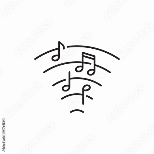 music waves icon sign vector