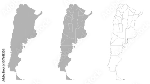 Set of ARGENTINA Maps with Main Map and Regional maps
