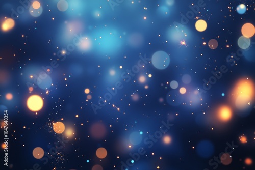 Beautiful winter background with sparkling lights and frosty branches during ...