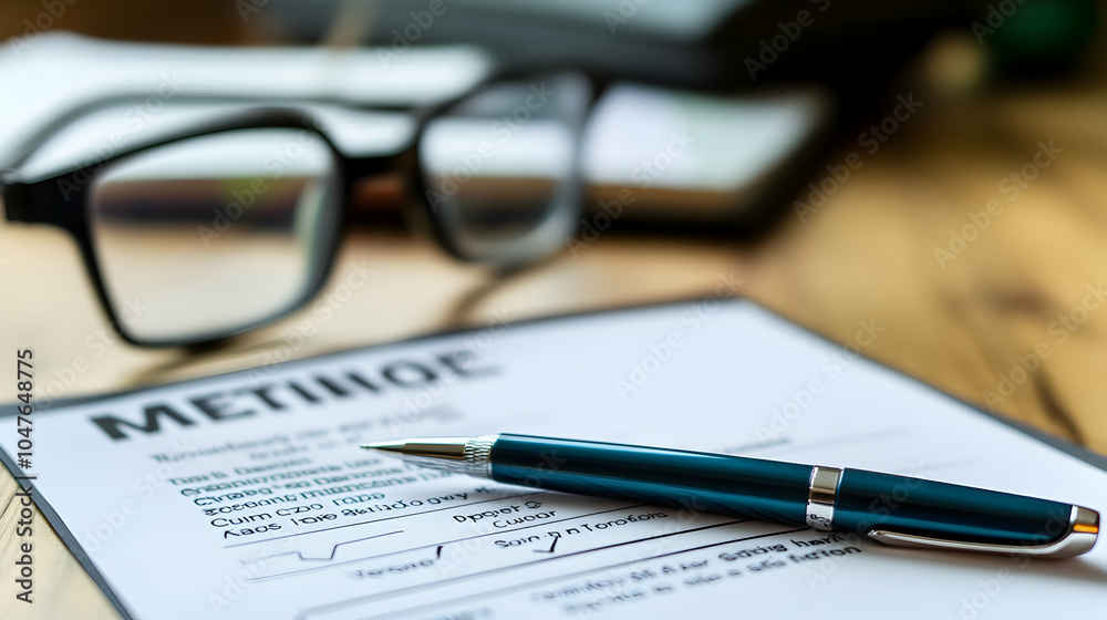 Work Injury Report: A work injury report form displayed on a desk with a pen and glasses, highlighting workplace safety. - Work Injury Report: A work injury report form displayed on a desk with a pen and glasses, highlighting workplace safety. -