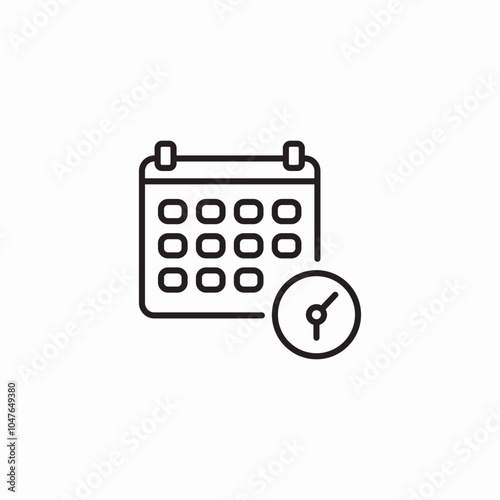 calendar clock time date icon sign vector