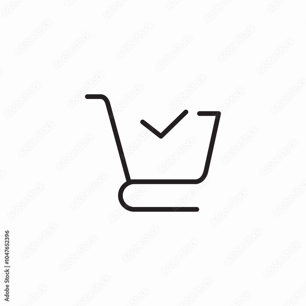 shopping cart check mark icon sign vector shopping cart check mark icon sign vector