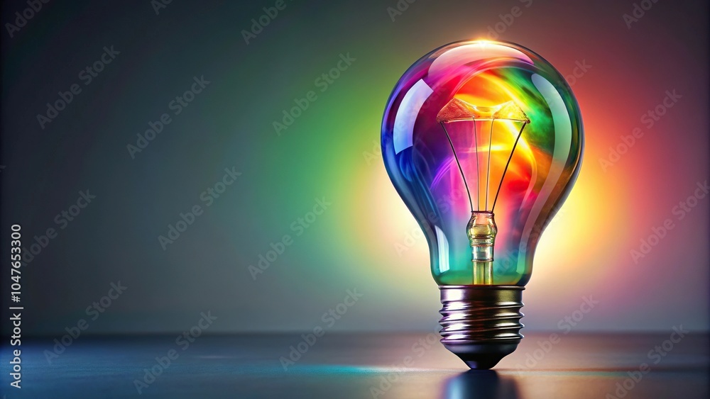 Symbolism of creativity with a colorful light bulb explosion art Symbolism of creativity with a colorful light bulb explosion art