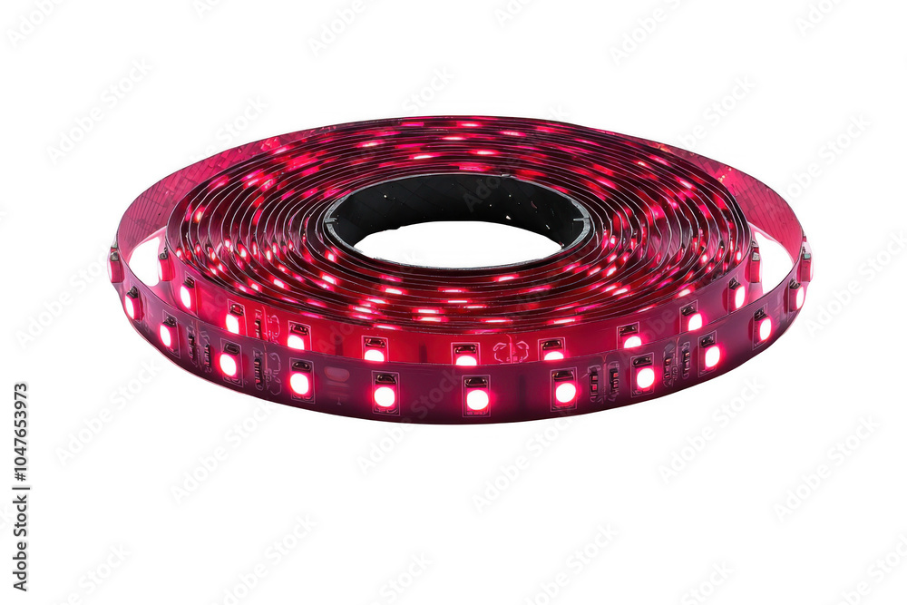 Red LED Strip Light isolated on transparent background, png file, no background png file