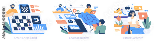 AI Hobbyist. Flat Vector Illustration