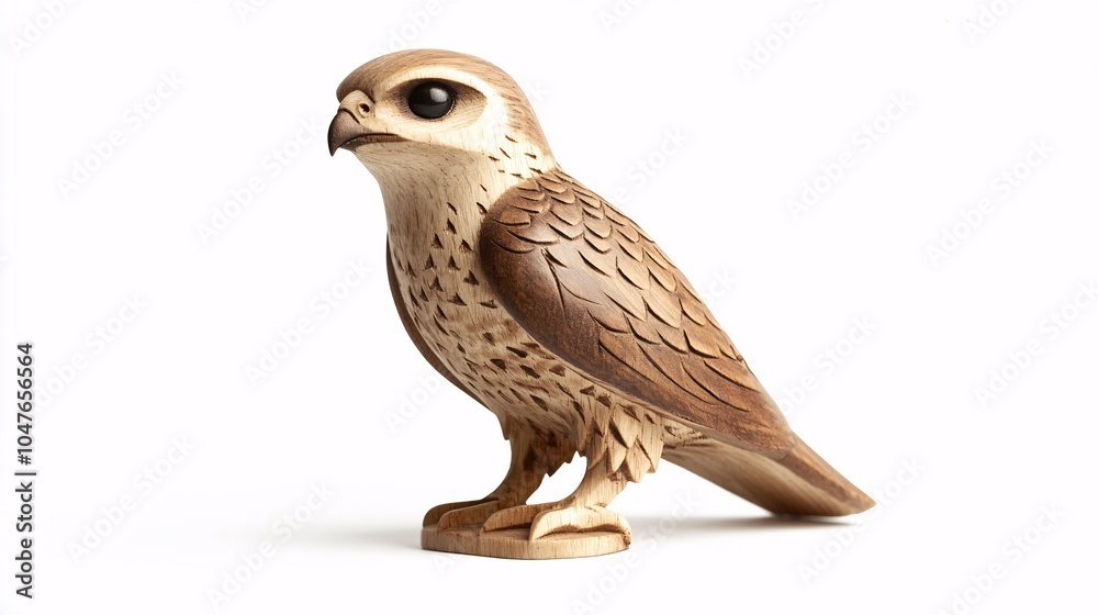 Fototapeta premium a Falcon carved from wood