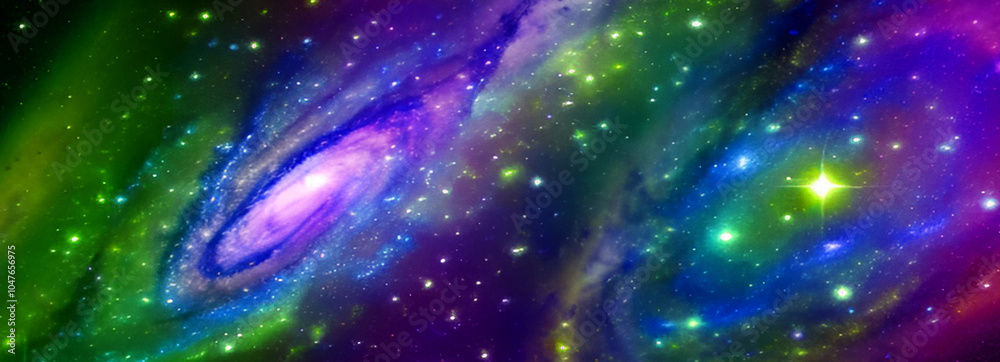galaxy in a free space. 3D rendering