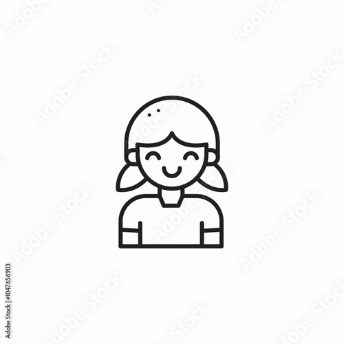 girl young icon sign vector