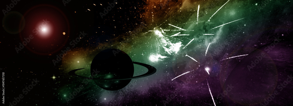 galaxy in a free space. 3D rendering