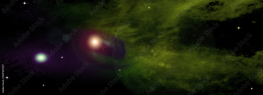 galaxy in a free space. 3D rendering