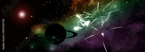 Obraz na płótnie galaxy in a free space. 3D rendering w salonie