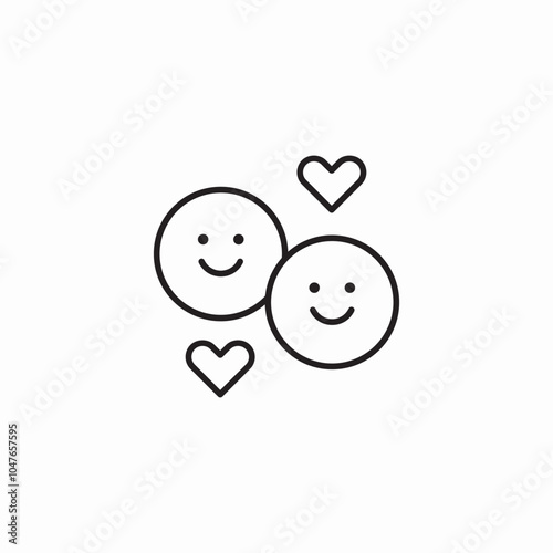 happy romantic relations icon sign vector