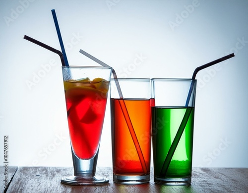 Bebidas sobre fondos despejados capturados en estudio vinculadas al estilo de vida.  photo