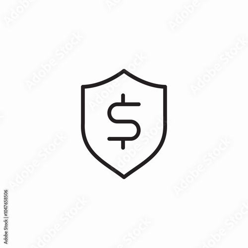 money insurance shield icon sign vector