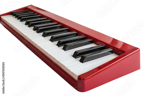 Obraz na płótnie Red piano key isolated on transparent background, png file, no background png file w salonie