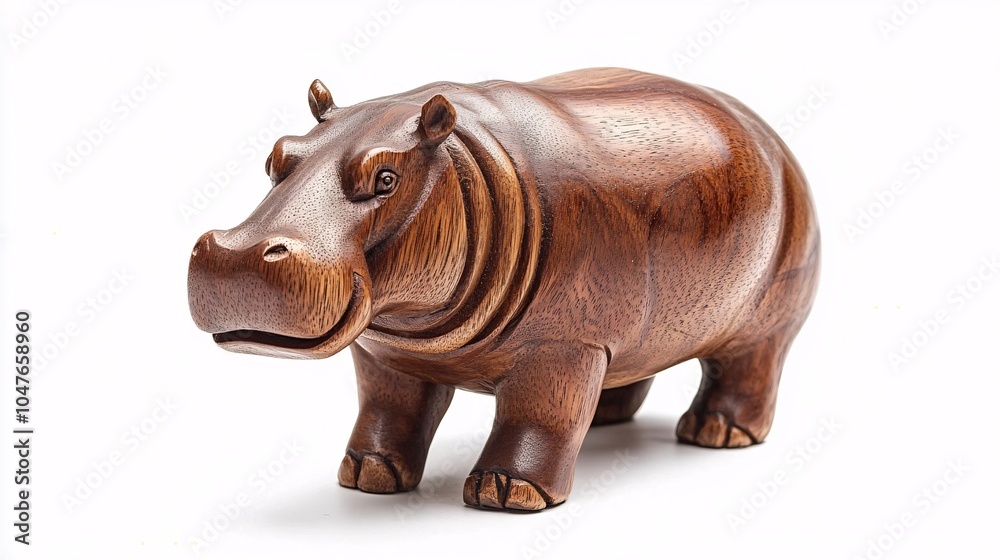 a Hippopotamus carved from wood a Hippopotamus carved from wood