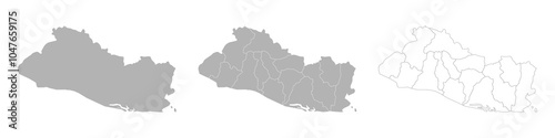 Set of EL SALVADOR Maps with Main Map and Regional maps