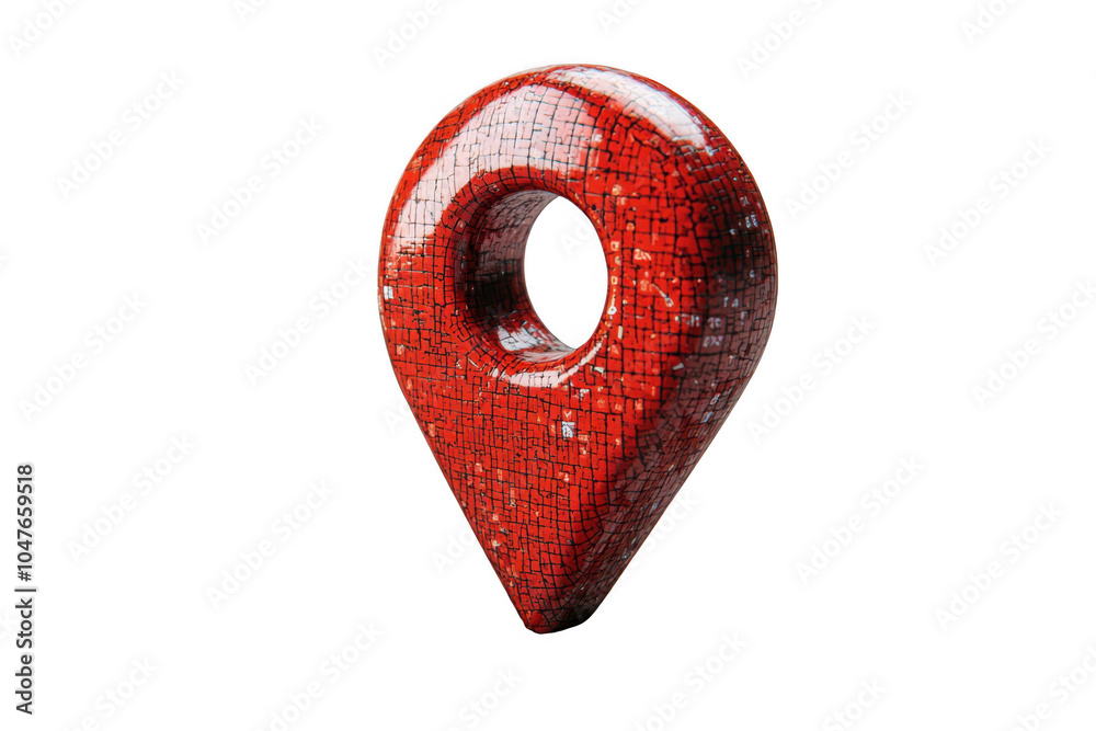 Red map location icon isolated on transparent background, png file, no background png file