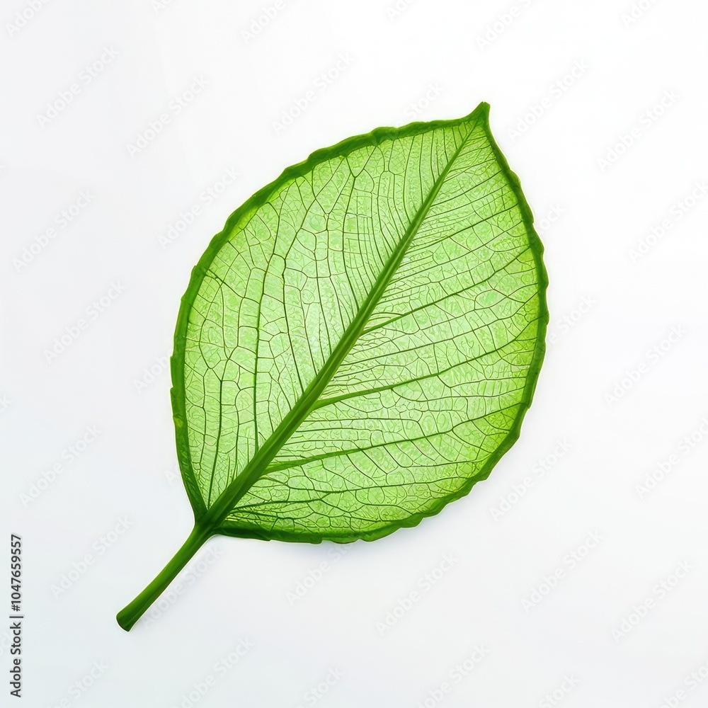 Obraz premium botanical leaf detail on white surface