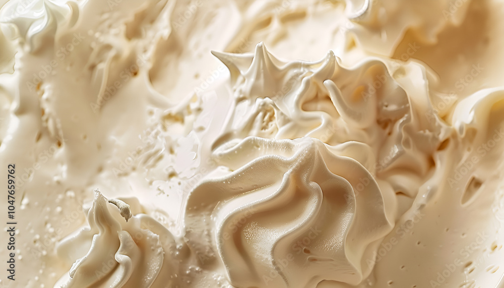 Delicious vanilla ice cream as background, closeup