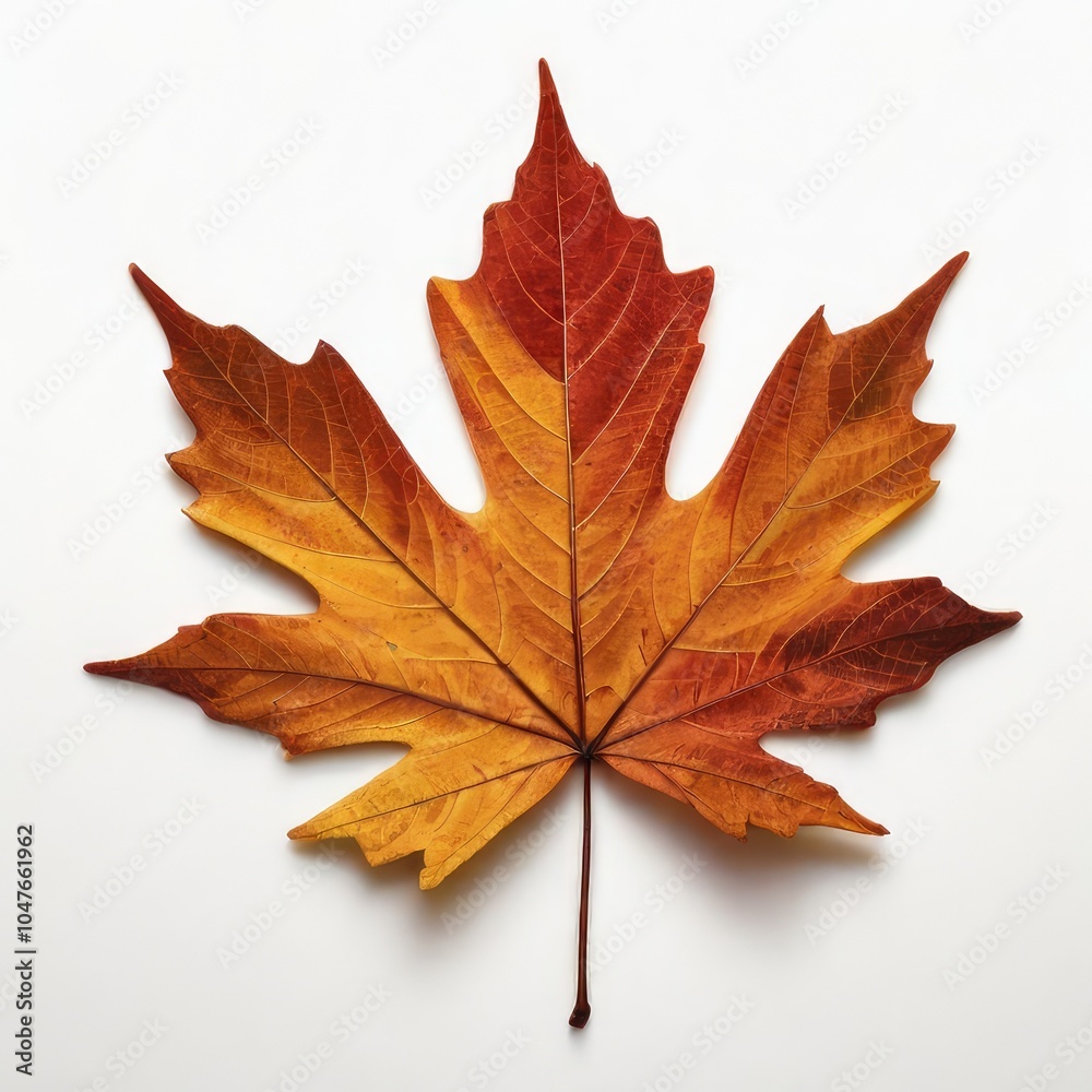 Fototapeta premium leaf silhouette on plain white