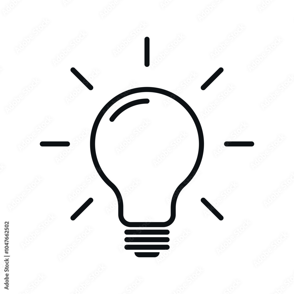 Light bulb icon vector, symbol for quick tips and ideas Light bulb icon vector, symbol for quick tips and ideas