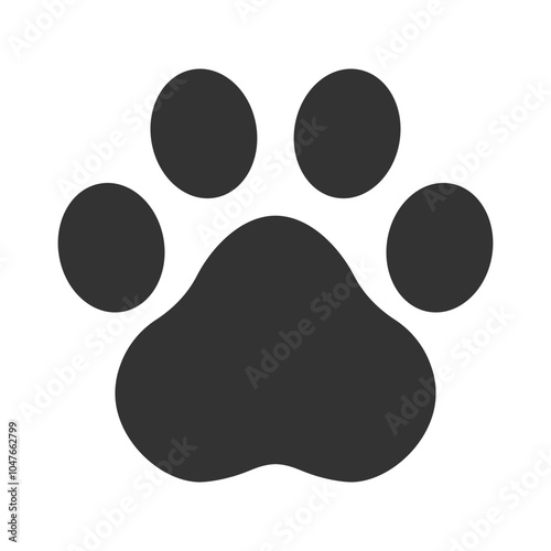 Animal paw print | vector silhouette illustration on white background
