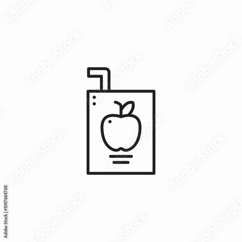 apple juice pack icon sign vector