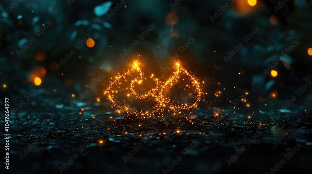 A striking image of Hindi letters formed from twinkling fairy lights against a dark background. A striking image of Hindi letters formed from twinkling fairy lights against a dark background.