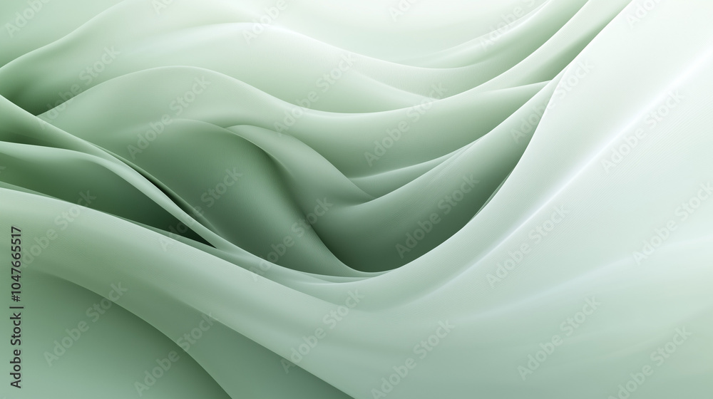 Obraz premium Abstract soft green wave pattern on a smooth background