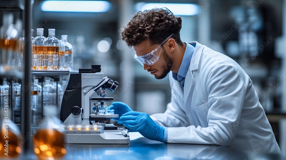 Scientist Analyzing Samples in a Laboratory Setting Scientist Analyzing Samples in a Laboratory Setting