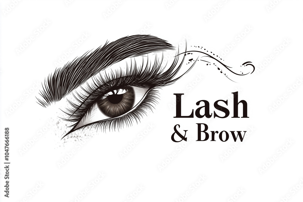 Fototapeta premium Lash and brow logo, vector illustration style