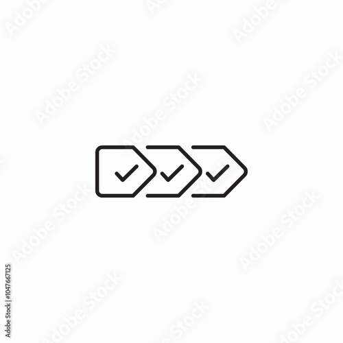 stages check mark icon sign vector photo