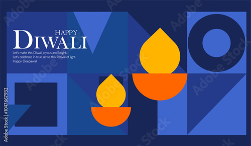 Happy Diwali luxury greeting cards set. India festival of lights holiday invitations templates collection with golden diya lamps. Vector illustration.

